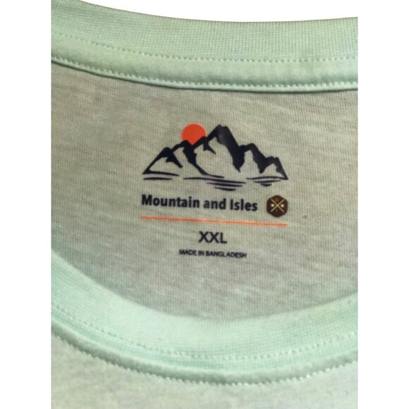 Mountain & Isles Green Short Sleeve Mountain Outdoor Graphic T-Shirt Sz XXL - Picture 5 of 16